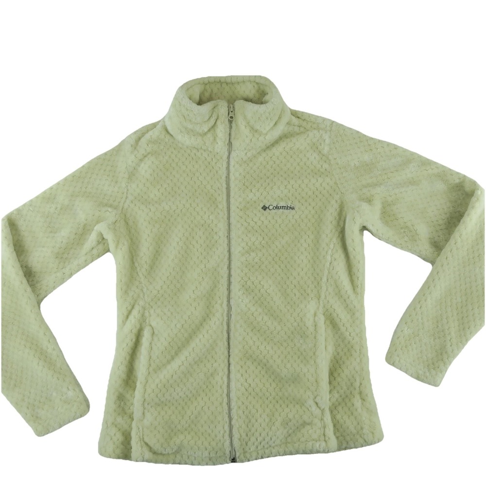 Columbia Long Sleeve Full Zip‎ Fleece Jacket Womens Large Ivory